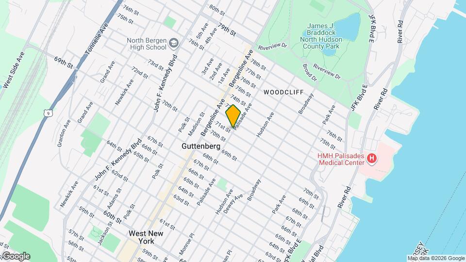 7111 Palisade Ave Map and Location Details