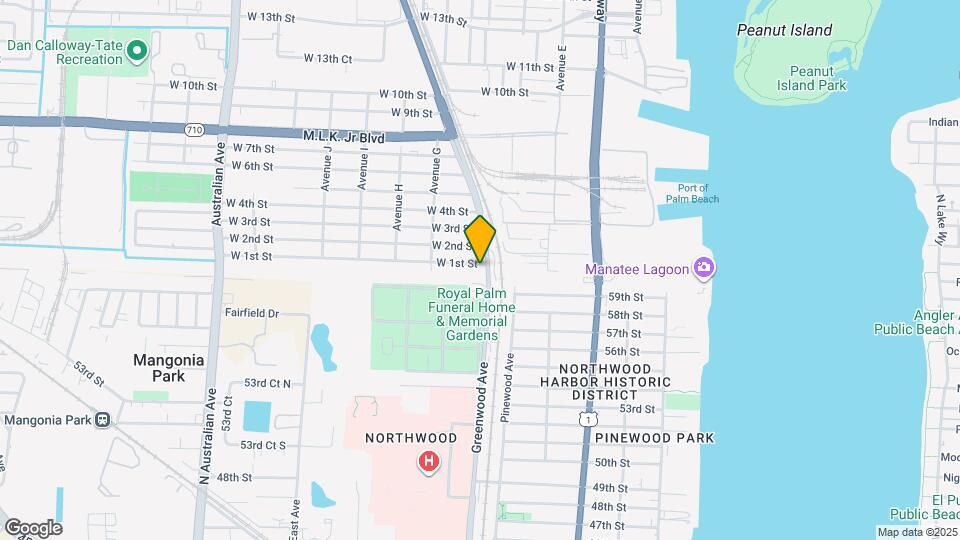 501 W 1st St Map and Location Details