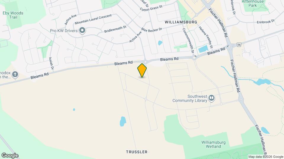 Spacious 3-Bedroom Freehold Townhouse with Private Garage & Outdoor Space in Kitchener Map and Location Details