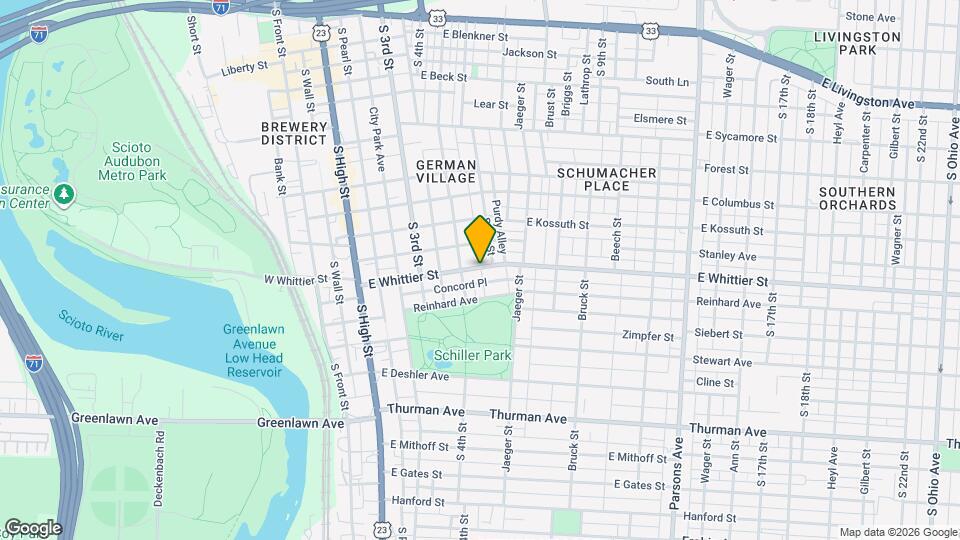 187-189-189 E Whittier St Map and Location Details