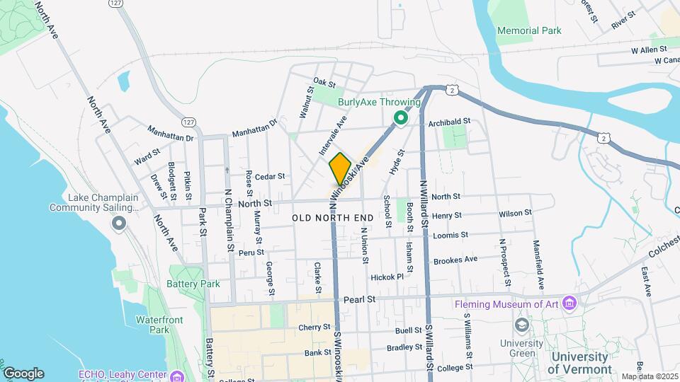 168 N Winooski Ave Map and Location Details