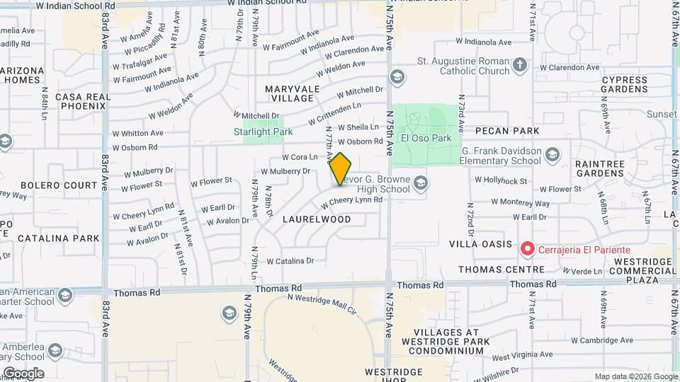 7629 W Flower St Map and Location Details