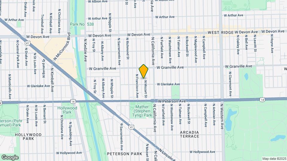 6110 N Mozart Ave Map and Location Details