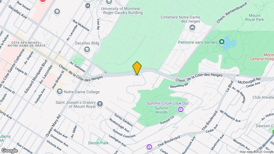 1 Month Free RentCote-des-Neiges Apartments Map and Location Details