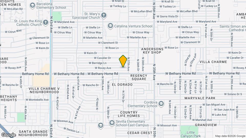 3719 W Rovey Ave Map and Location Details