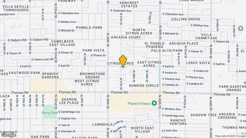 3033 N 37th St Map and Location Details