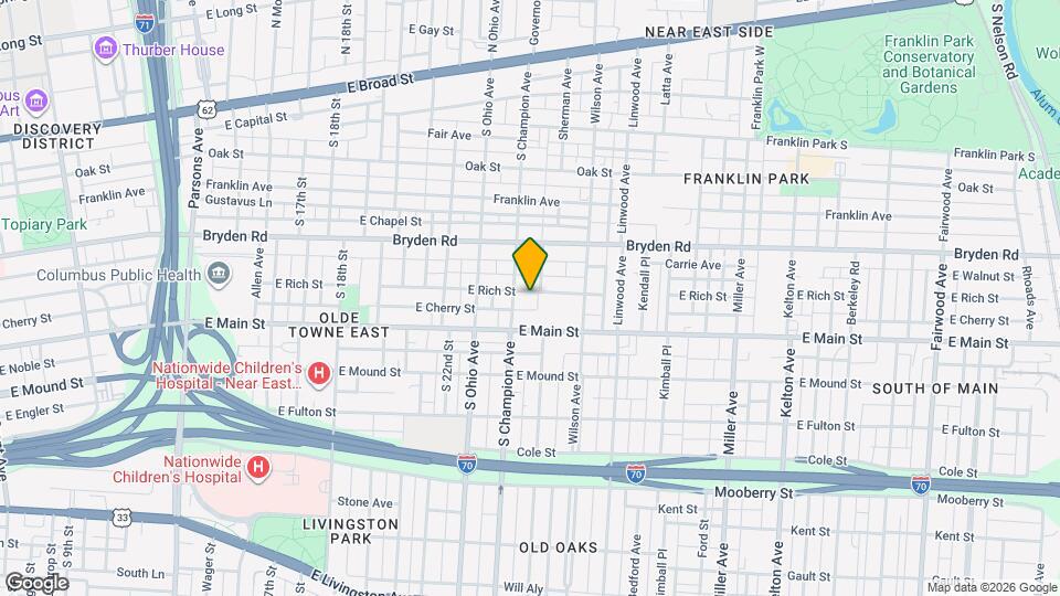 1155 E Rich St Map and Location Details