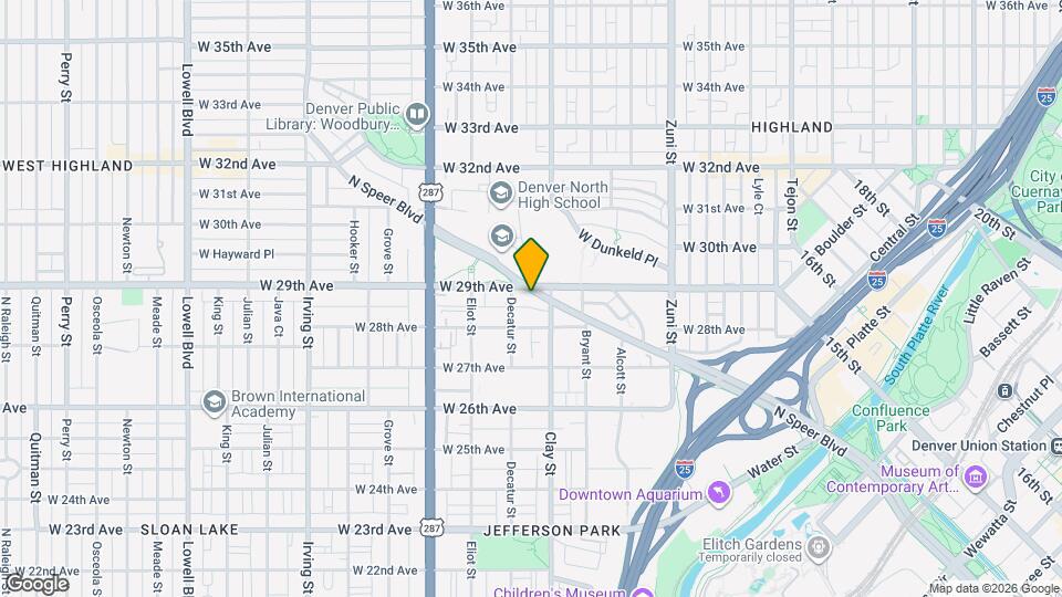 2899 Speer Blvd, Unit 404 Map and Location Details