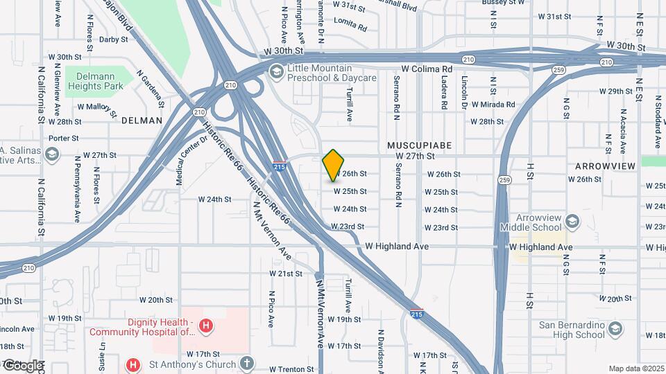 1286 W 25th St Map and Location Details