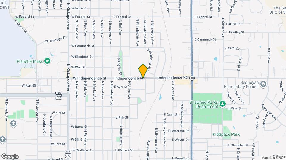 223 E Independence St Map and Location Details