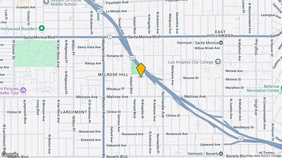 832 N Harvard Blvd Map and Location Details