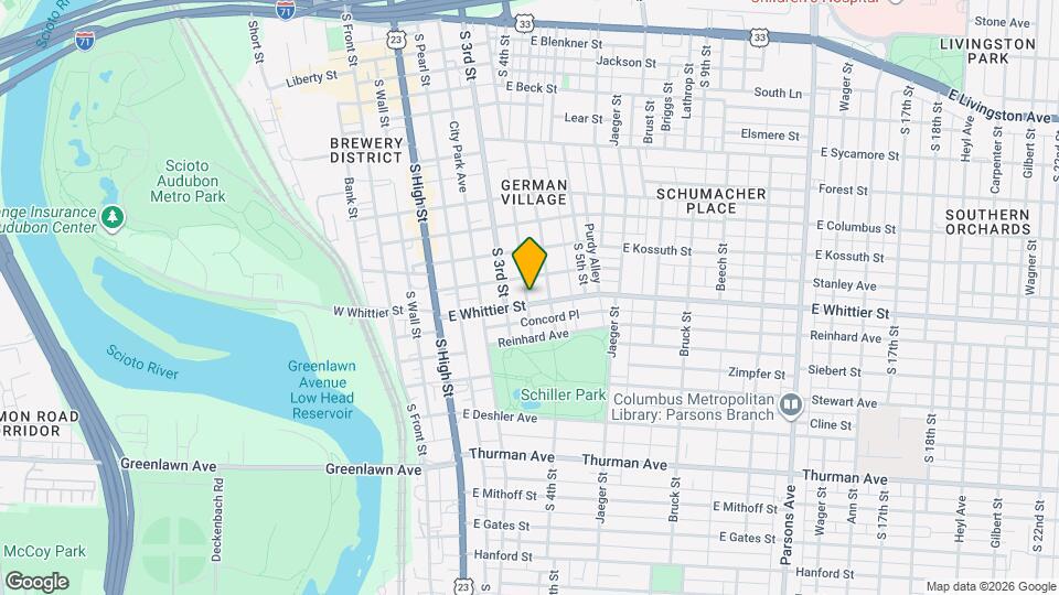 132 E Whittier St Map and Location Details
