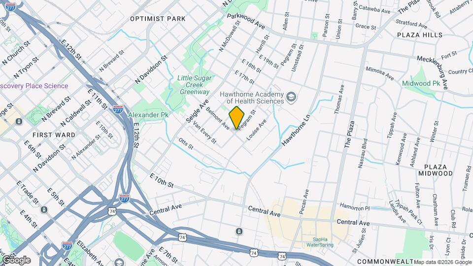 1100 Pegram St Map and Location Details