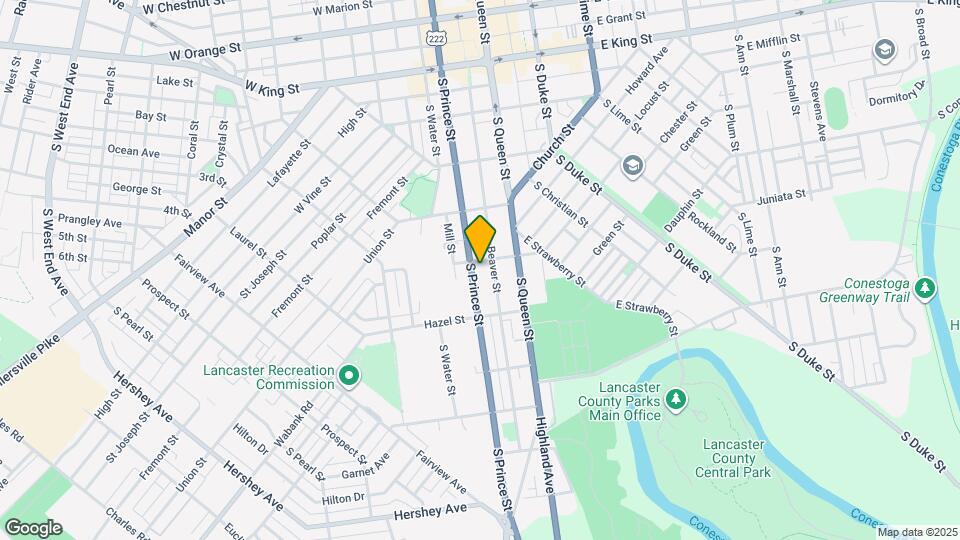 411 S Prince St Map and Location Details