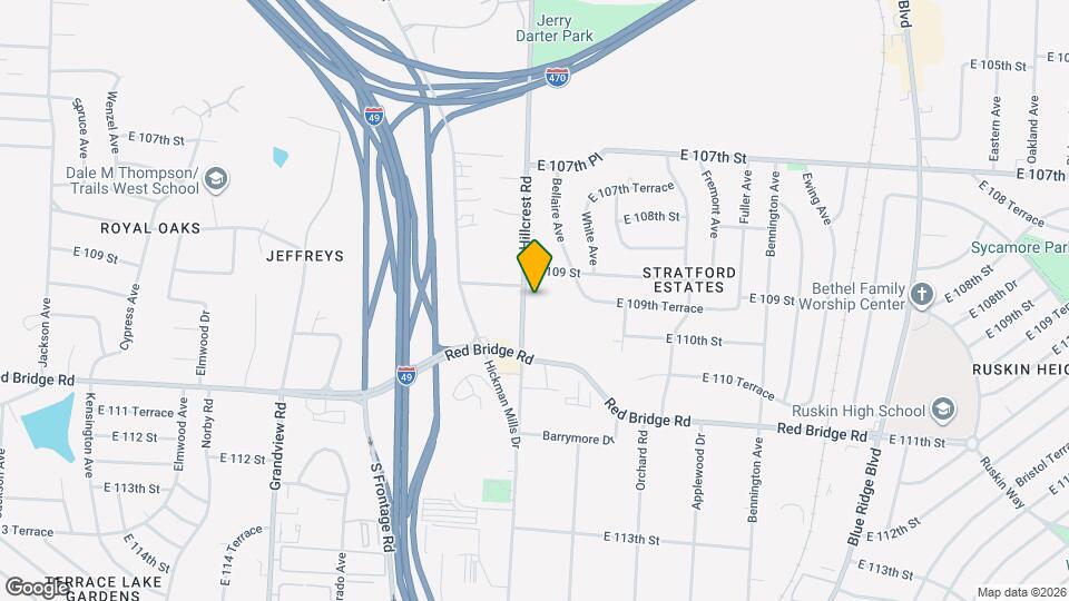 10923 Hillcrest Rd Map and Location Details