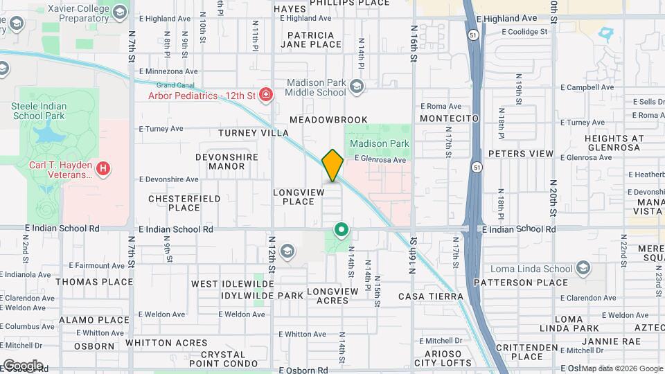 1339 E Glenrosa Ave Map and Location Details
