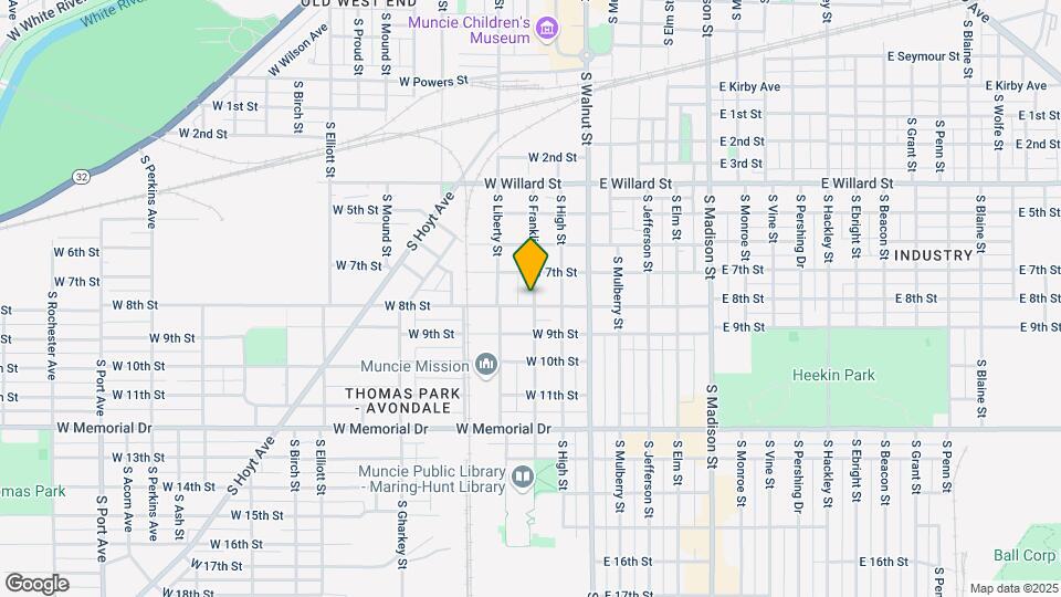 1423 S Franklin St Map and Location Details