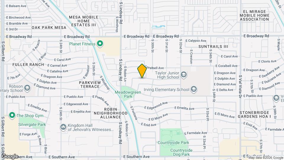2915 E Dolphin Ave Mapa y Detalles de la Ubicación