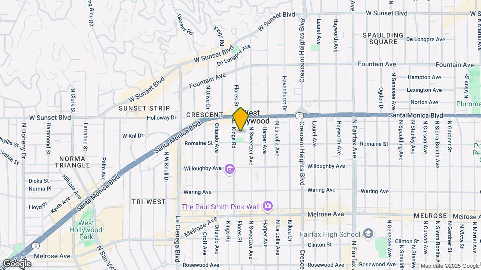 1010 N Kings Rd, Unit 208 Map and Location Details