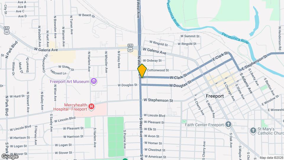 217 N West Ave Map and Location Details