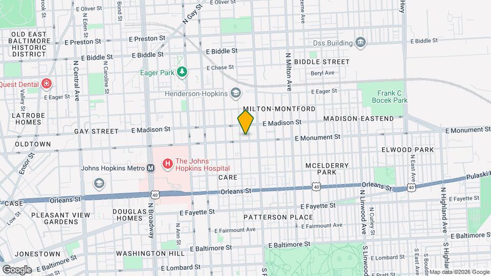 2212 E Monument St, Unit 2 Mapa y Detalles de la Ubicación