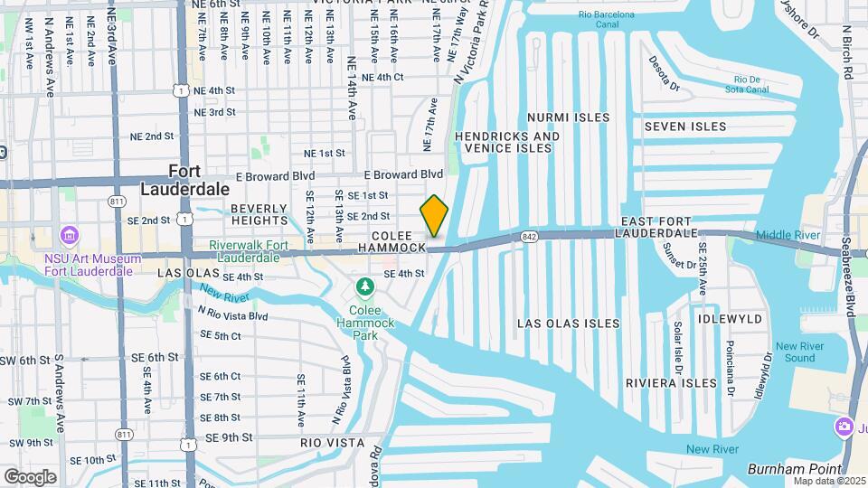 1705 E Las Olas Blvd Map and Location Details