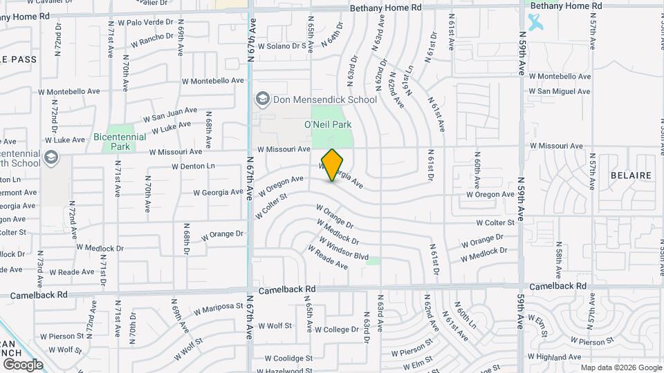 6425 W Oregon Ave Map and Location Details