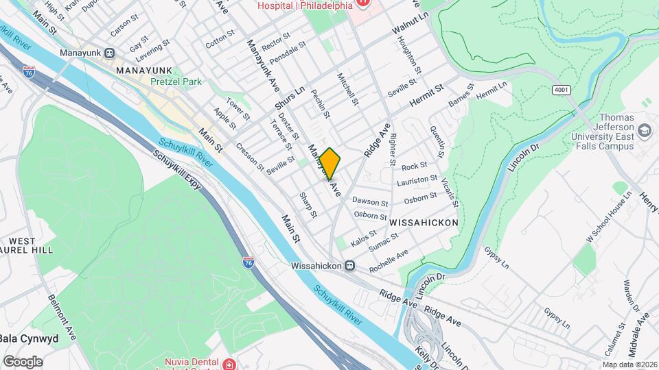 3834 Manayunk Ave Map and Location Details