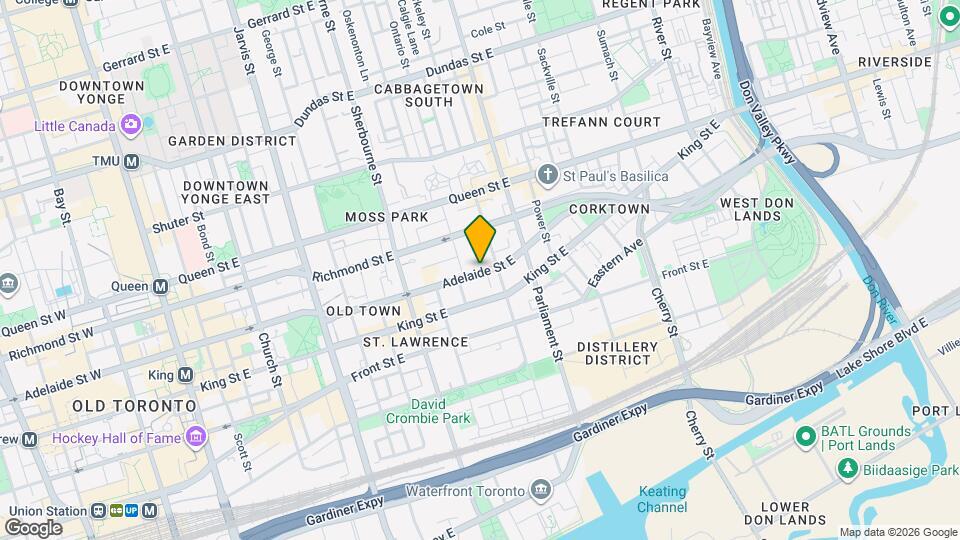 516 Adelaide St E, Unit 516 Map and Location Details