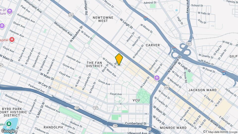 1020 W Franklin St Map and Location Details