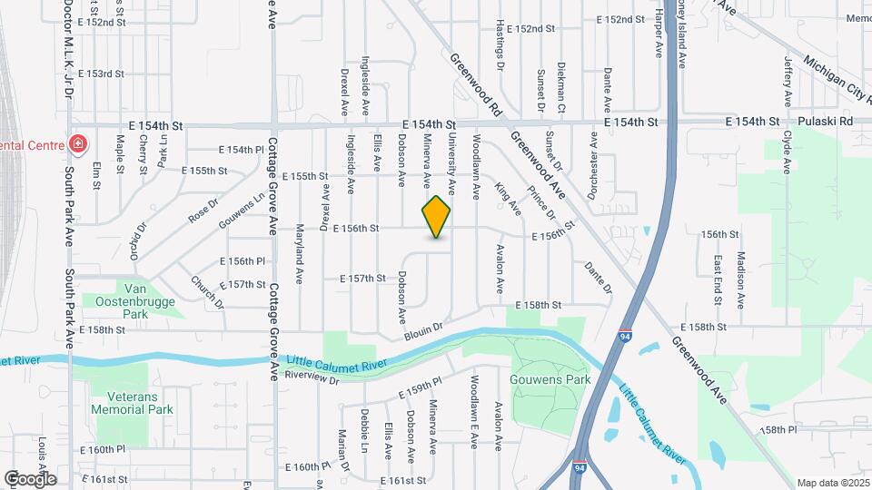 1104 E 156th Pl Map and Location Details