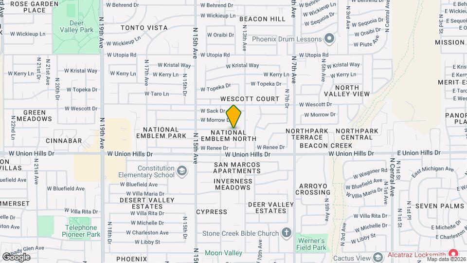 1323 W Rosemonte Dr Mapa y Detalles de la Ubicación