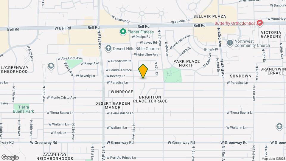 4826 W Paradise Ln Mapa y Detalles de la Ubicación