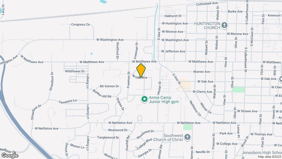 1703 W Oak Ave Map and Location Details