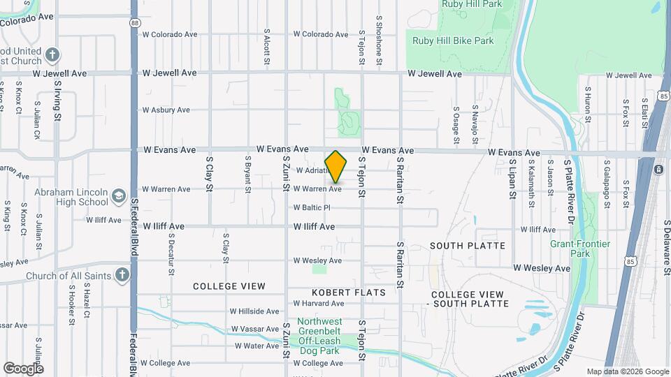 2182 W Warren Ave Map and Location Details