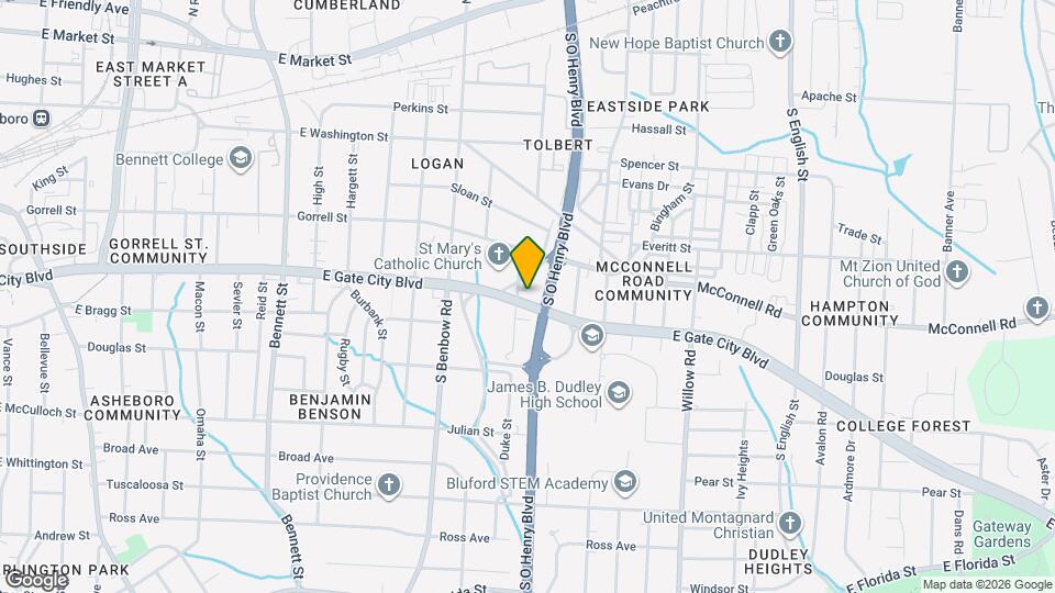 1703 E Gate City Blvd Map and Location Details