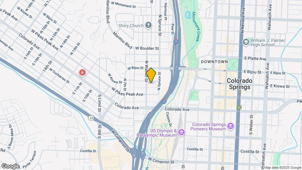 421 W Kiowa St Mapa y Detalles de la Ubicación