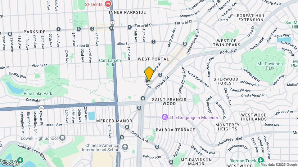 398 W Portal Ave Map and Location Details