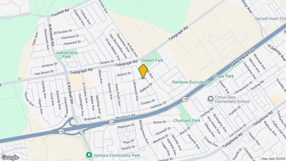 8396 Visalia St, Unit Studio Map and Location Details