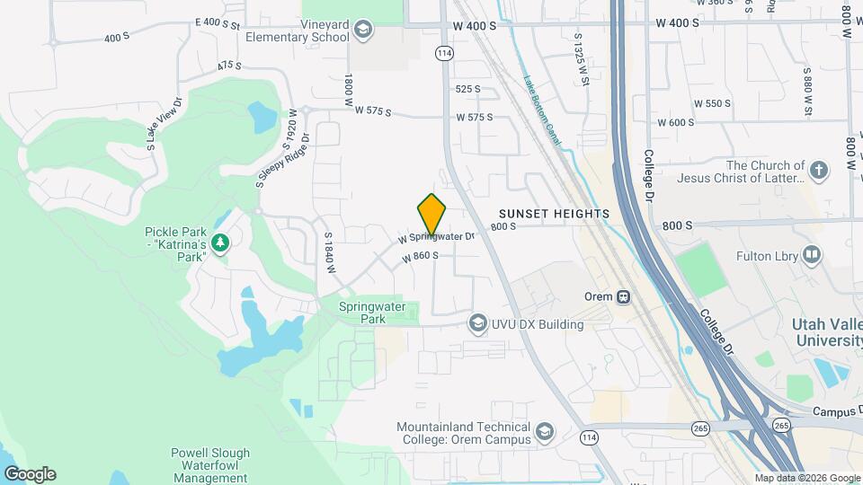 1637 W Springwater Dr Map and Location Details