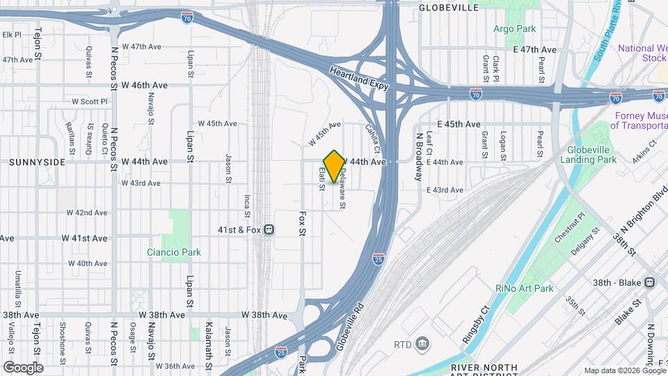 418 W 43rd Ave Map and Location Details