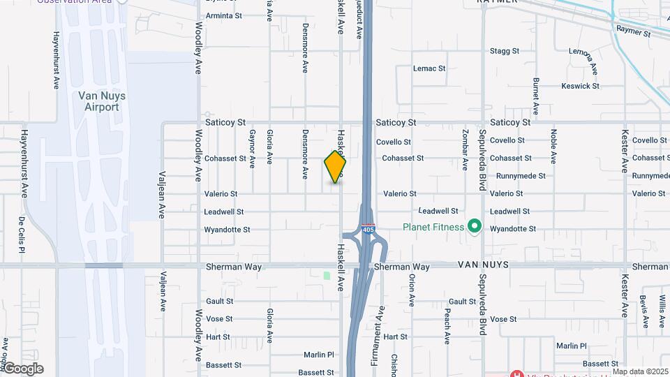 7407 Haskell Ave Map and Location Details