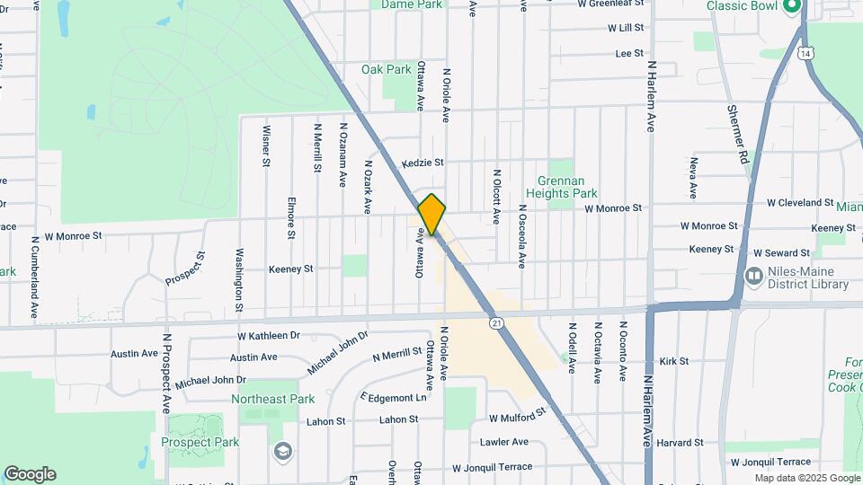 8044 N Oriole Ave, Unit Garden Map and Location Details