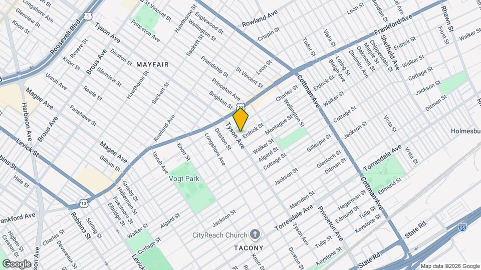 4123 Tyson Ave Map and Location Details