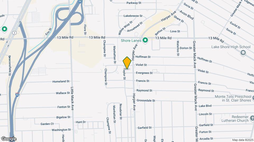 21405 Evergreen St Map and Location Details