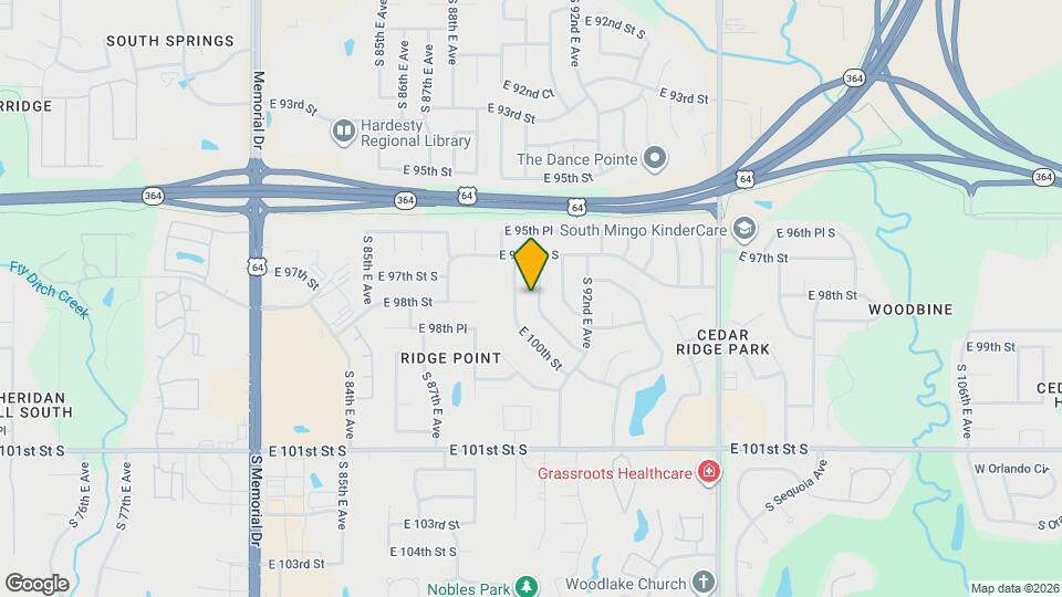 9638 S 90th E Ave Map and Location Details