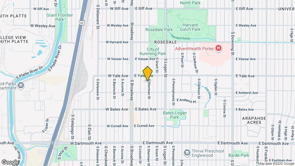 2731 S Sherman St, Unit 1 Map and Location Details