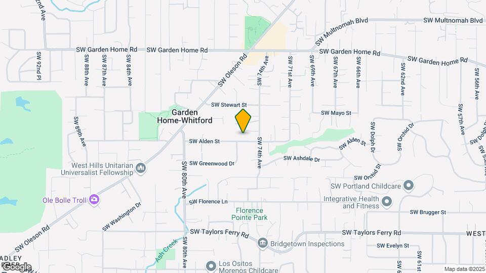 7505 SW Alden St Map and Location Details