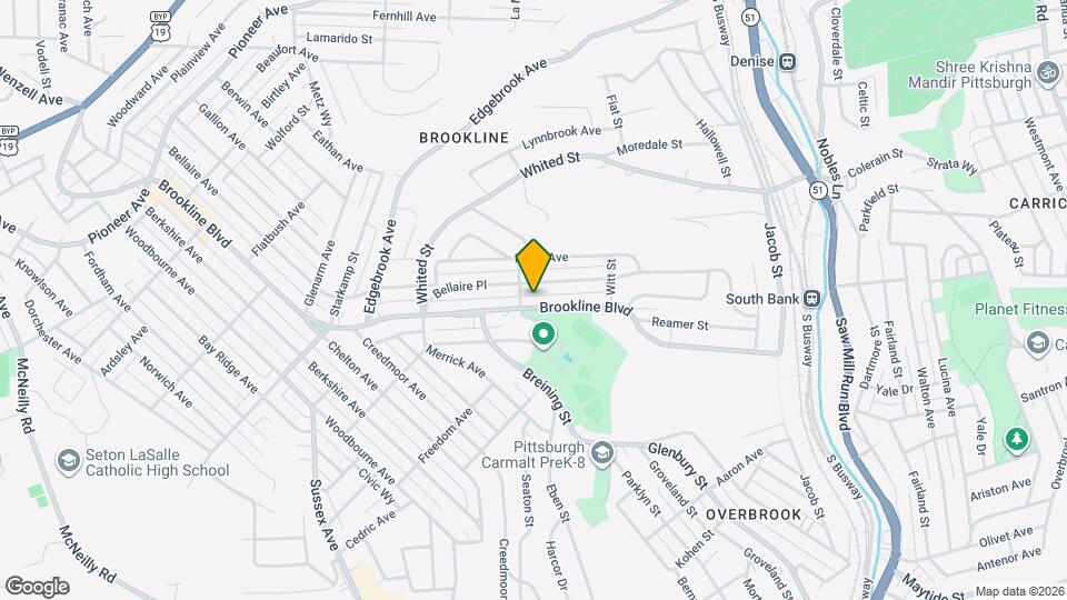 1409 Brookline Blvd Map and Location Details
