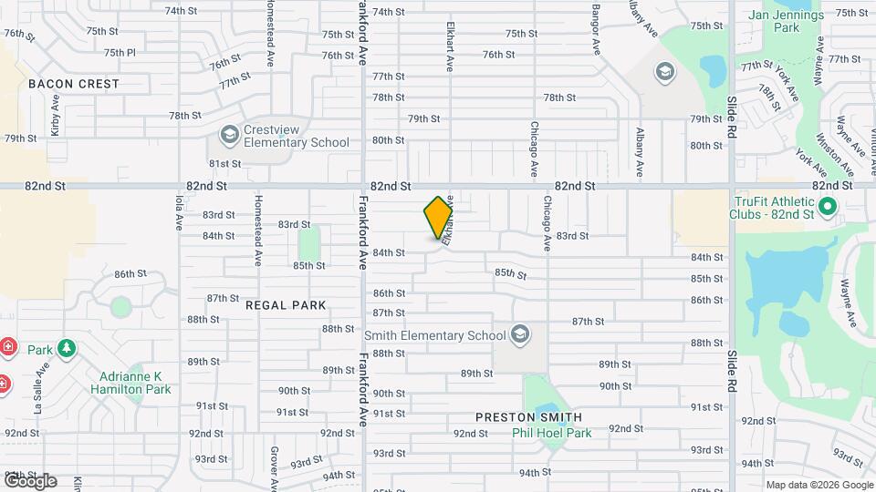 8306 Elkhart Ave Map and Location Details